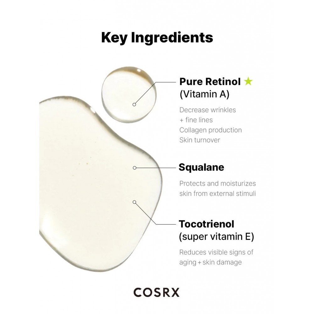 COSRX The Retinol 0.5 Oil Олія для обличчя з ретинолом 0,5% 20мл