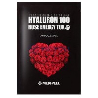 MEDI-PEEL Hyaluron 100 Rose Energy Tox Mask Ампульна омолоджуюча тканинна маска з трояндою