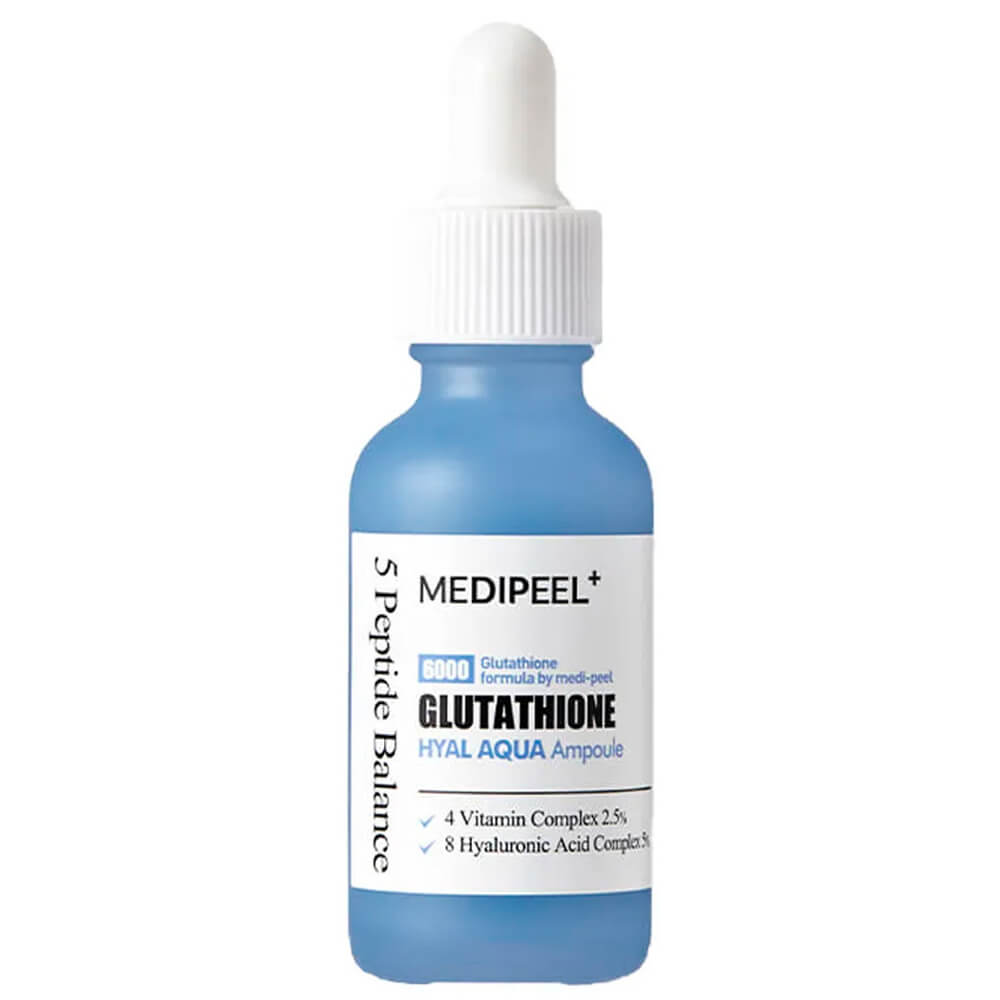 Medi-Peel Glutathione Hyal Aqua Ampoule, 30 мл Глибокозволожуюча вітамінна сироватка для вирівнювання тону з глутатіоном та пептидами