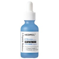 УЦІНКА! Medi-Peel Glutathione Hyal Aqua Ampoule, 30 мл Глибокозволожуюча вітамінна сироватка для вирівнювання тону з глутатіоном та пептидами