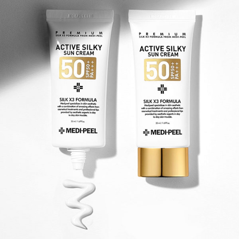 MEDI-PEEL Active Silky Sun Cream SPF50+PA+++ Сонцезахисний крем з комплексом пептидів