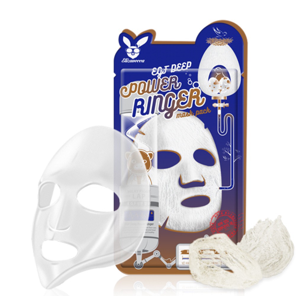 Тканевая маска для лица ELIZAVECCA Deep Power Ringer Mask Pack Має виражений ліфтинг ефект, зволожує і зберігає оптимальний гідробаланс