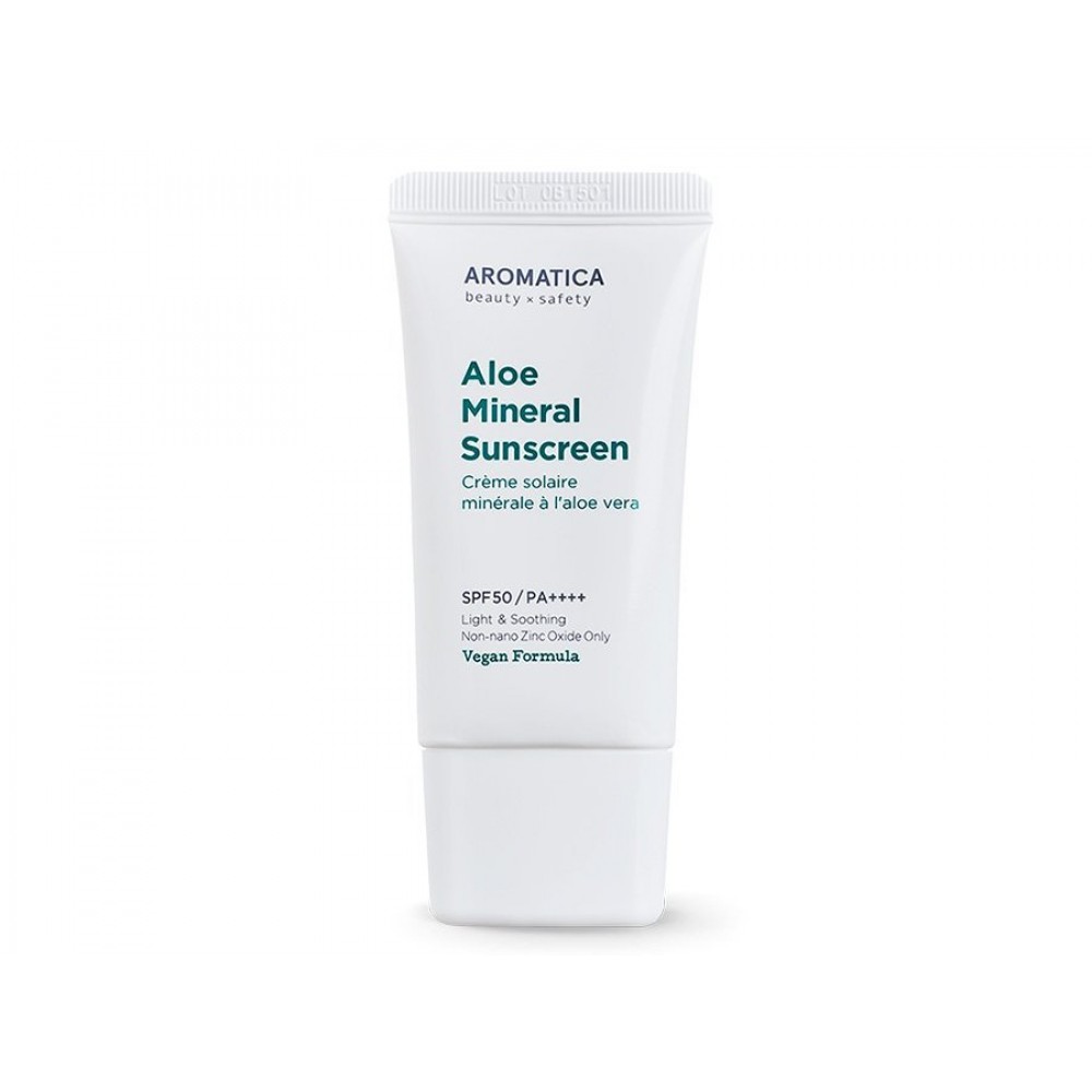 Aromatica Aloe Mineral Sunscreen SPF50/PA++++ Органический солнцезащитный крем с алоэ