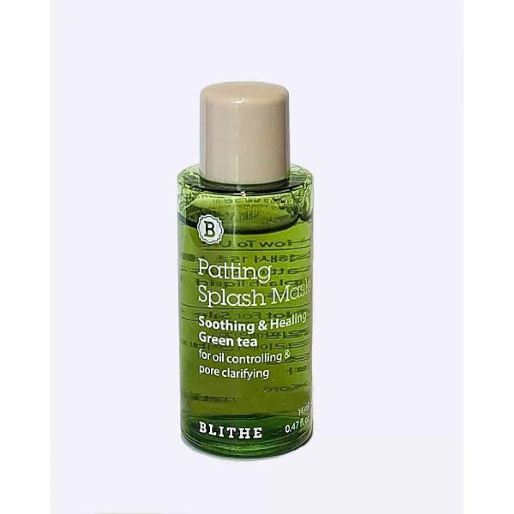 Blithe Patting Splash Mask Soothing & Healing Green Tea (Miniature 14 ml) Заспокійлива і оздоровлююча сплеш-маска з екстрактом зеленого чаю. Мініатюра 14 мл