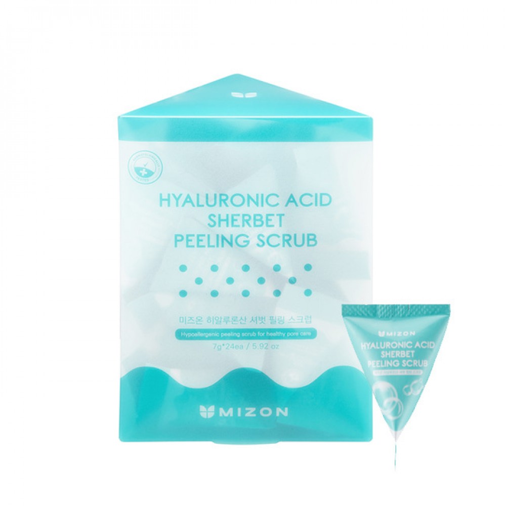 Mizon Hyaluronic Sherbet Peeling Scrub Скраб-щербет с гиалуроновой кислотой (треугольник 1 шт)