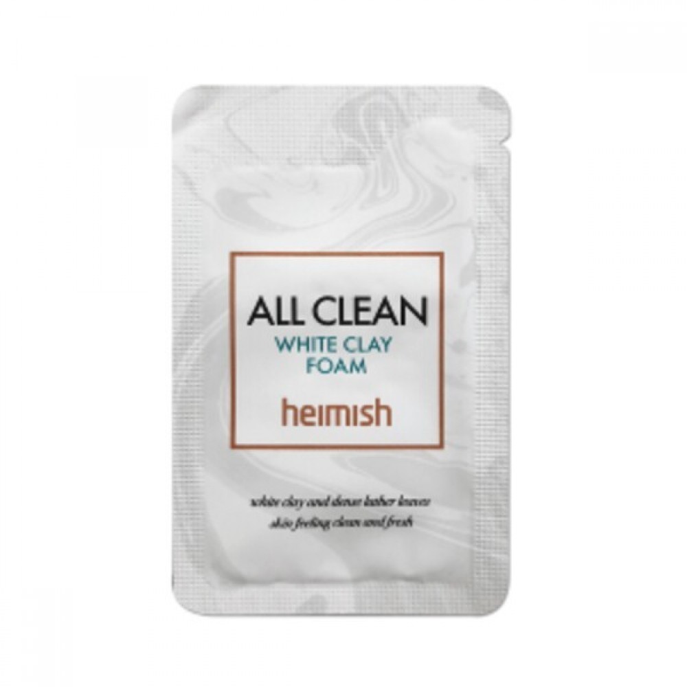 HEIMISH All Clean White Clay Foam Sample Пенка для глубокого очищения с белой глиной. Пробник 1 мл
