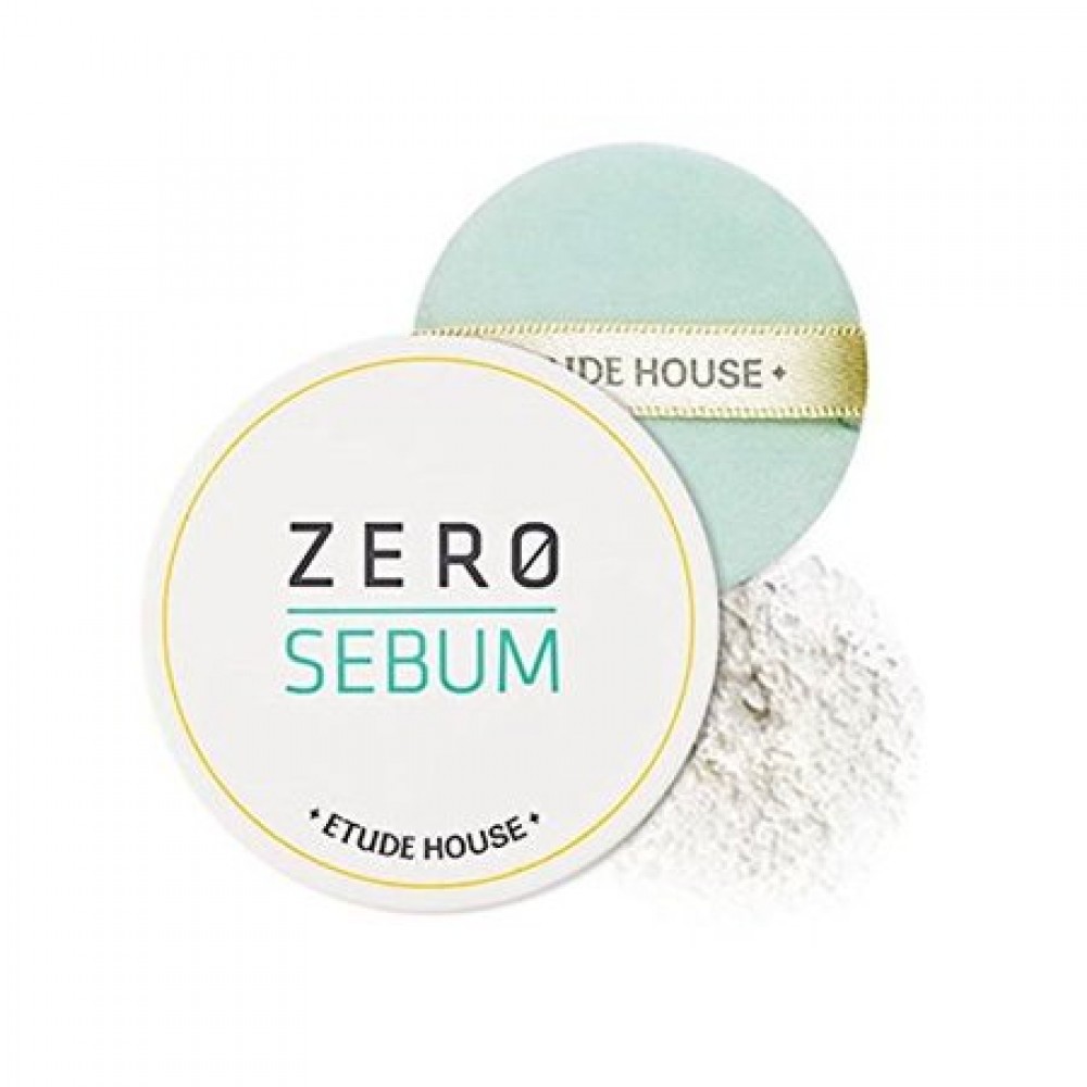 Etude House Zero Sebum Drying Powder Безбарвна розсипчаста мінеральна пудра, що матує