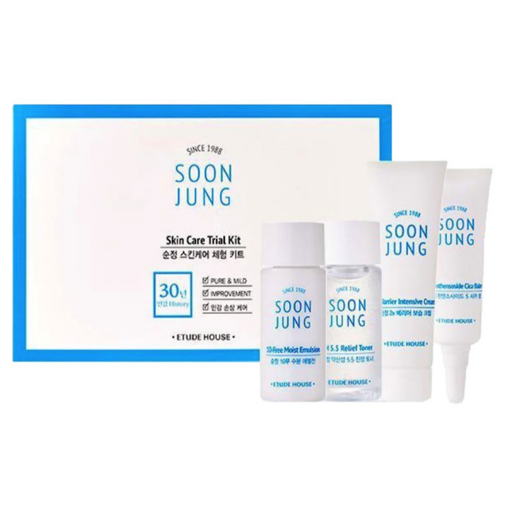 Etude House SoonJung Skin Care Trial Kit Набір мініатюр для чутливої ​​шкіри