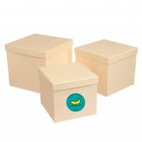 Подарунковий Корея-BOX (порожня коробка з наповнювачем). бежевий Собери лучший бьюти-бокс САМА!