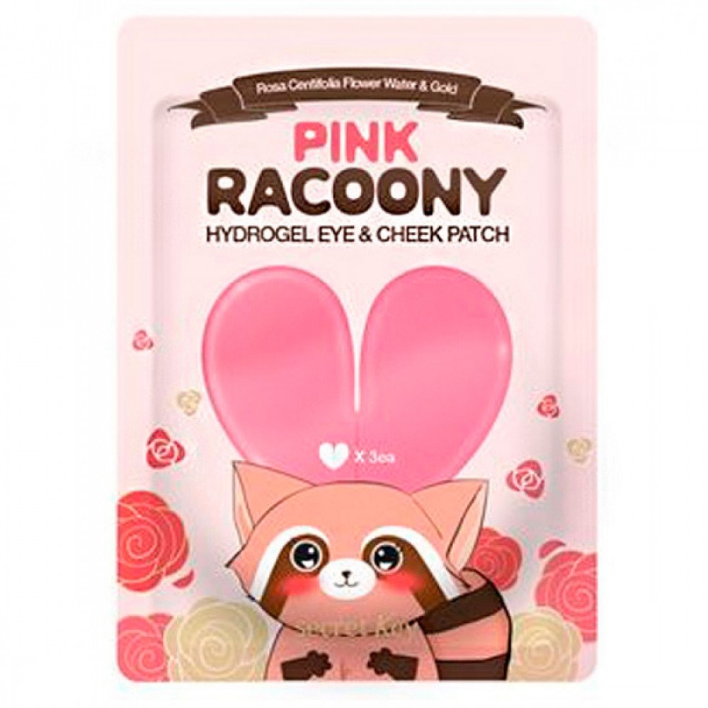 SECRET KEY Pink Racoony Hydro-Gel Eye & Cheek Patch 3 pcs Гидрогелевые патчи для глаз и щек. 3 шт