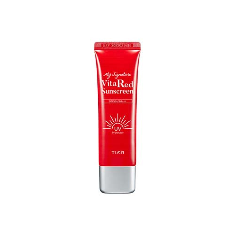TIAM My Signature Vita Red Sunscreen SPF50+/PA+++ Солнцезащитный крем для сияния кожи