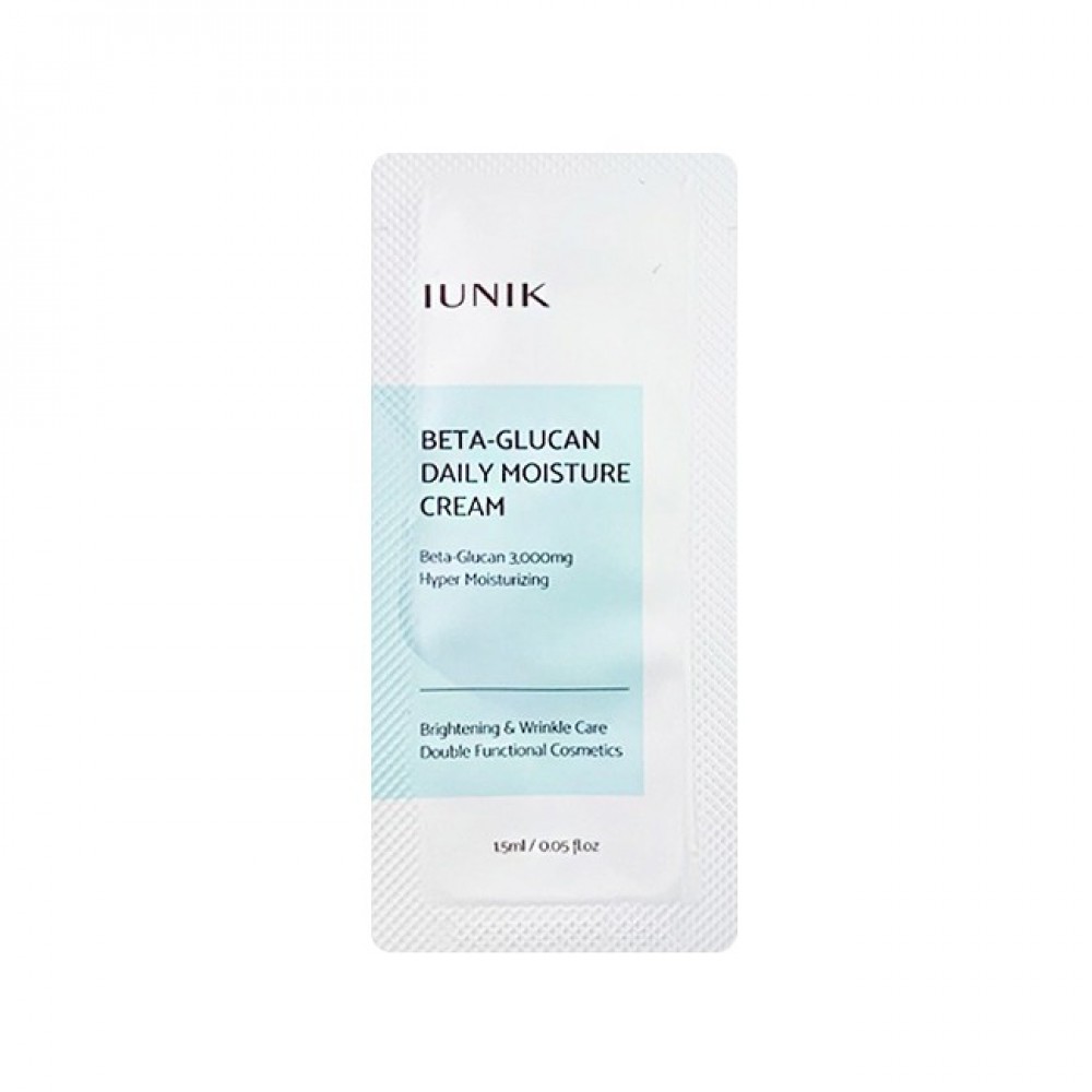 iUnik Beta Glucan Daily Moisture Cream Sample 1,5 ml Увлажняющий крем для лица с бета-глюканом. Пробник 1.5 мл