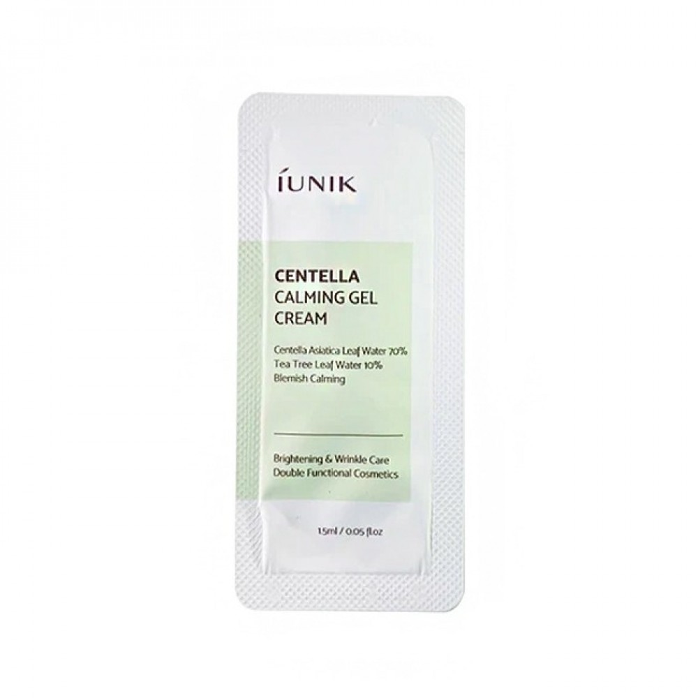 iUNIK Centella Calming Gel Cream Sample 1,5 ml Успокаивающий крем с центеллой для жирной и комбинированной кожи. Пробник 1.5 мл