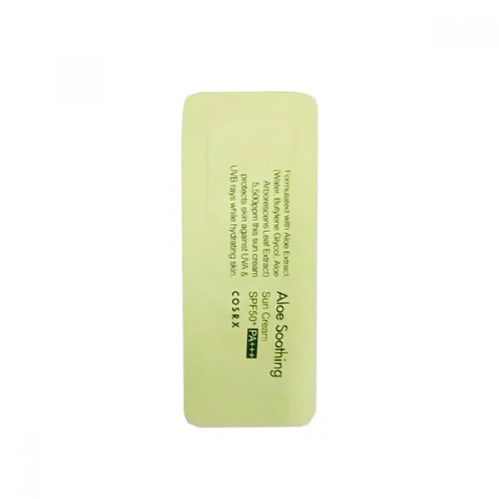 COSRX Aloe Soothing Sun Cream SPF50+ PA+++ Sample Пробник солнцезащитного крема с экстрактом алое 1 ml 
