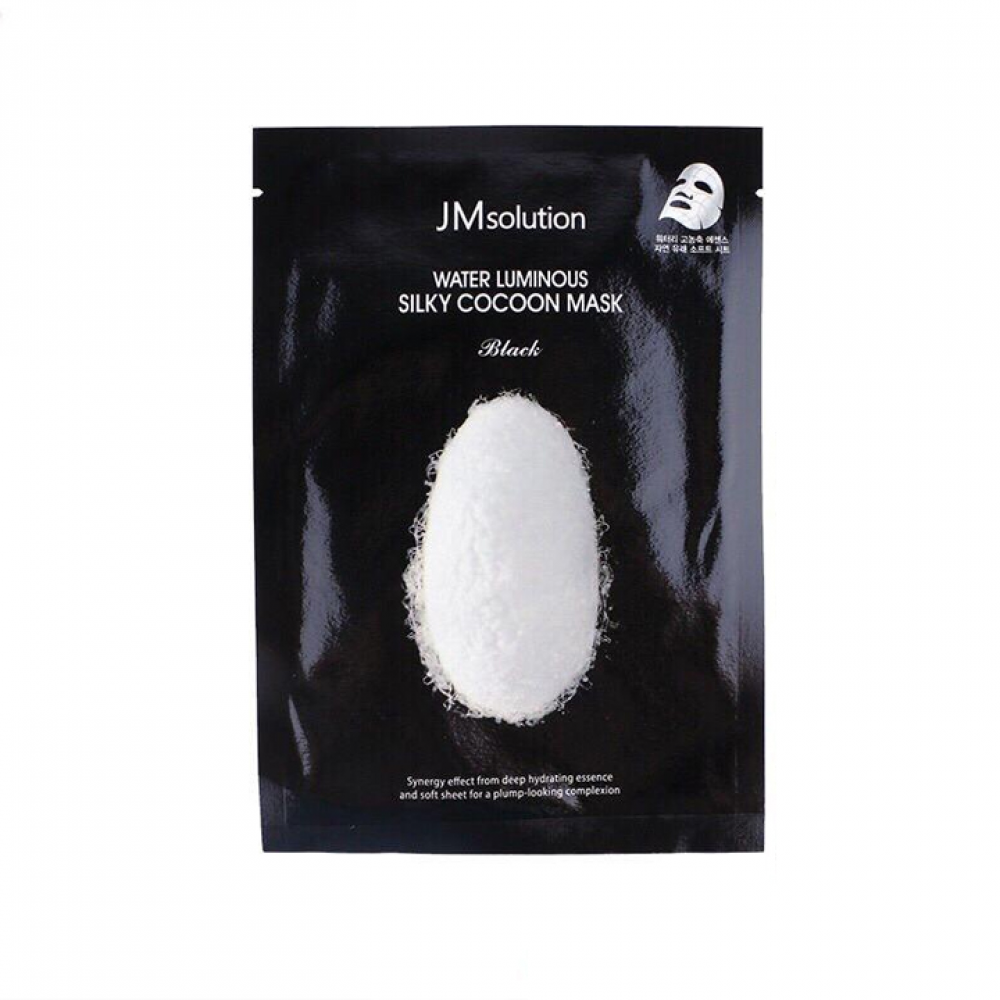 JMsolution Water Luminous Silky Cocoon Mask Black Маска тканевая для упругости кожи с протеинами шелка