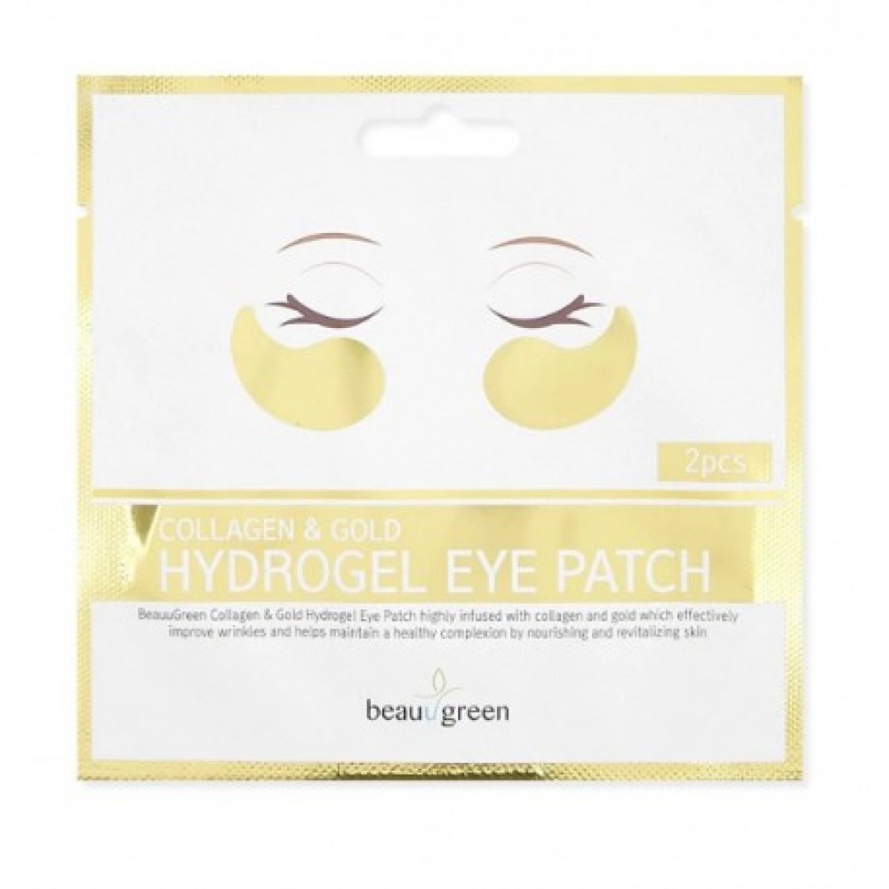 BEAUUGREEN Collagen & Gold Hydrogel Eye Patch (1 пара) Гидрогелевые патчи для глаз c коллагеном и коллоидным золотом