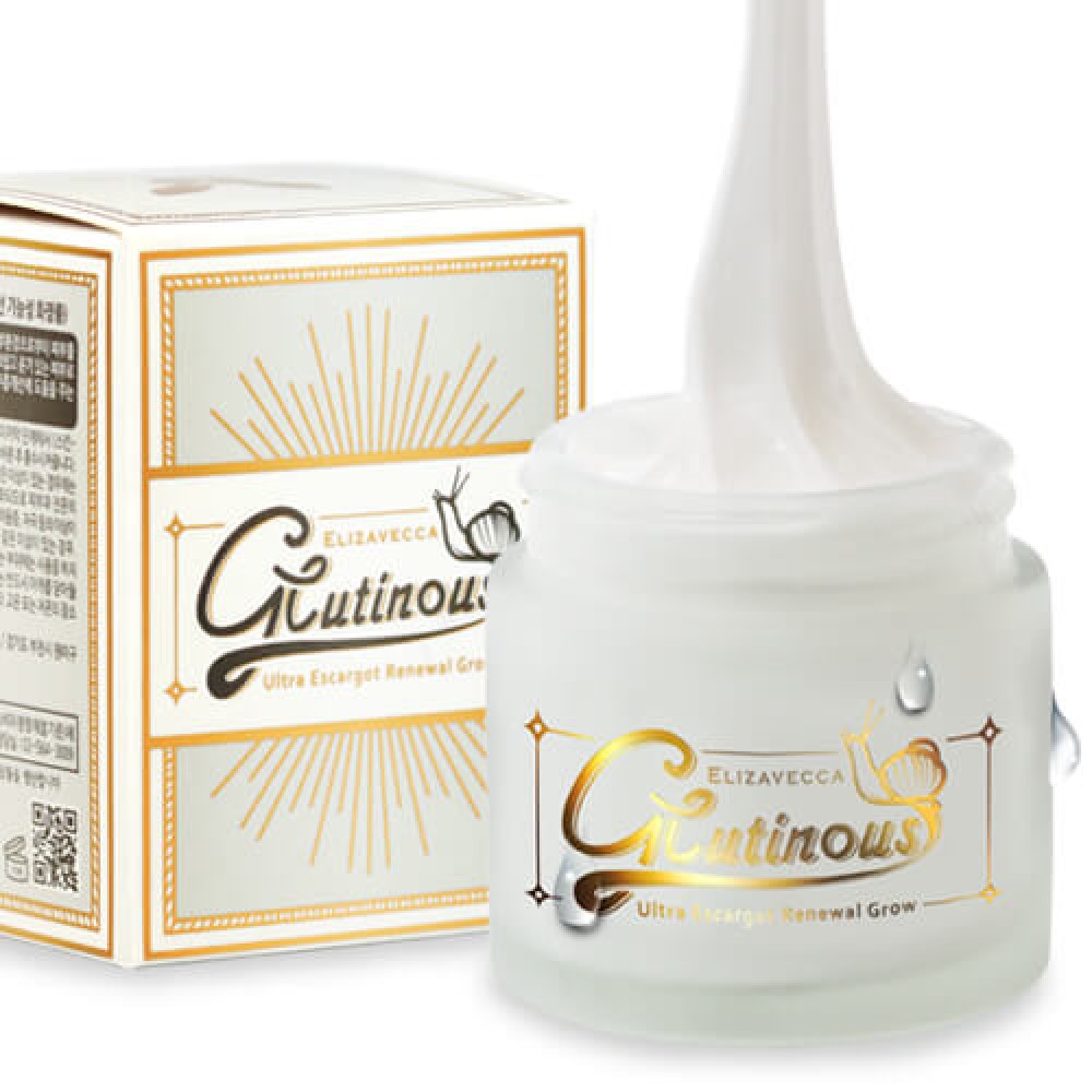 ELIZAVECCA Glutinous Cream Обновляющий крем с экстрактом улитки 90% улиточной слизи и 16 натуральных масел и экстрактов 