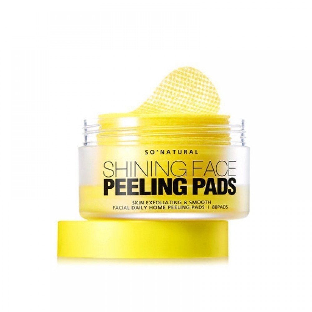 So Natural Shining Face Peeling Pads Очищающие и выравнивающие тон кожи пилинг-диски с витамином С
